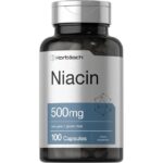 Horbäach Niacin Vitamin B3, 500mg, 100 Capsules