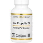 California Gold Nutrition, Bee Propolis 2X, Concentrated Extract, 500 mg, 90 Veggie Caps