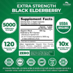 Zazzee, Black Elderberry 10:1 Extract, 5000 mg, 120 Capsules - Image 2