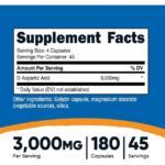 Nutricost, D-Aspartic Acid, 3000 mg , 180 Capsules - Image 2