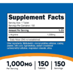 Nutricost, L-Arginine, 1,000 mg, 150 Tablets - Image 2