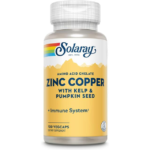 Solaray, Zinc Copper with Kelp & Pumpkin Seed, 100 VegCaps