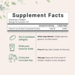 Micro Ingredients Vitamin E 1000 IU, 240 Softgels - Image 2