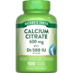 Nature's Truth, Calcium Citrate Plus D3, 100 Coated Caplets