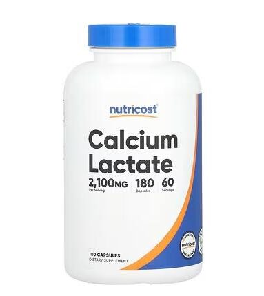 Nutricost, Calcium Lactate, 180 Capsules (700 mg per Capsule)