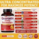 VITAL HERBAL, Quercetin Zinc Bromelain, 150 Capsules - Image 2